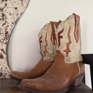 Vintage Frye Lilly Tan Leather Cowboy Boots
